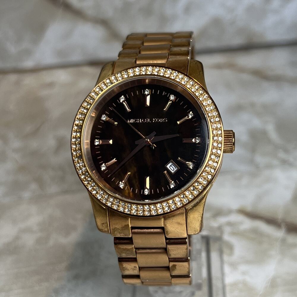 Michael Kors MK-5494 Women's Rose Gold Analog Dial Quartz Watch Tested - READ